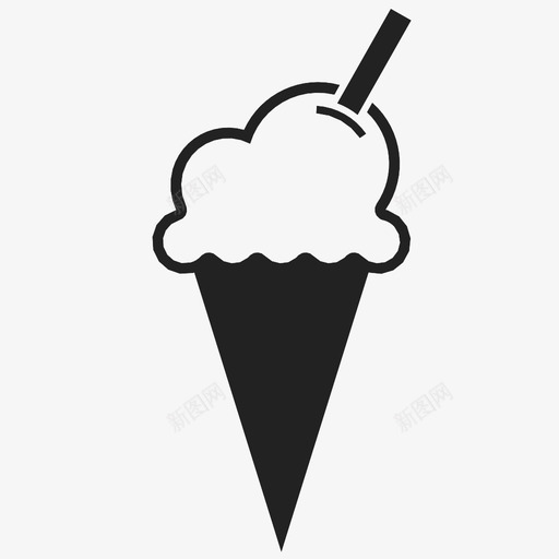 冰淇淋筒夏日雪糕图标svg_新图网 https://ixintu.com 冰淇淋筒 冷冻 冷的 勺 夏日 客厅 甜点 甜的 雪糕 食物