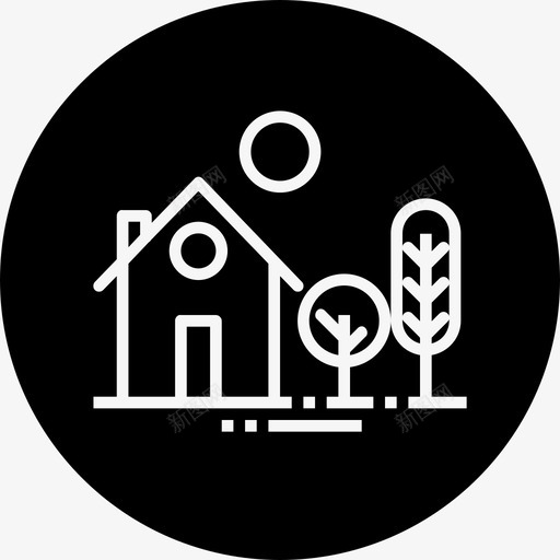 住宅邻里自然图标svg_新图网 https://ixintu.com 乡村 住宅 场所 家园 家庭 小屋 庄园 自然 花园 邻里 酒店和旅游环线差