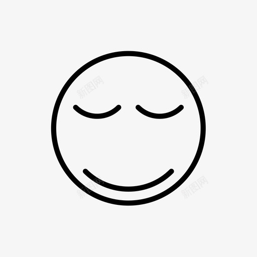 平静微笑宁静图标svg_新图网 https://ixintu.com 冥想 大纲登陆页 宁静 平静 微笑 心情 情绪 爱 脸