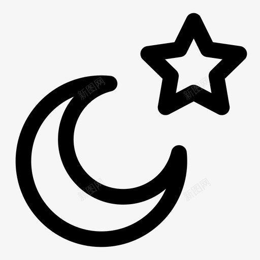 夜闪亮推迟图标svg_新图网 https://ixintu.com 删除 加 夜 指示 推迟 新 星星 月亮 莱诺 闪亮 黑暗