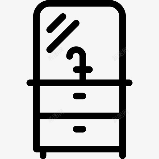 浴室柜无内部图标svg_新图网 https://ixintu.com 保持 内部 家具 家具线图标 已售 无 橱柜 浴室柜 粗体 金色