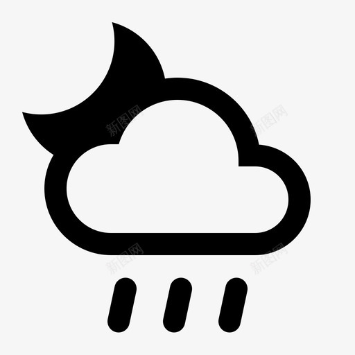 夜雨大天气下雨图标svg_新图网 https://ixintu.com 下雨 云 夜雨大 天气 月亮 材料设计 材料设计天气迷你 潮湿 降雨 雾 风