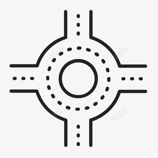环形交叉口街道旋转图标svg_新图网 https://ixintu.com 出口 十字路口 圆圈 旋转 环形交叉口 街道 车道 道路