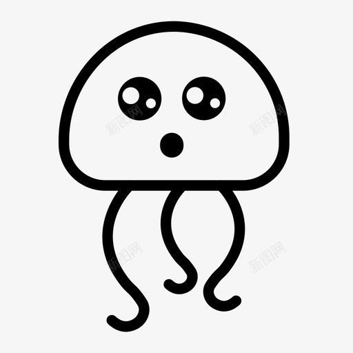 敬畏惊讶震惊图标svg_新图网 https://ixintu.com 可爱 大眼睛 惊讶 敬畏 水母 海洋生物 脸 表情 震惊
