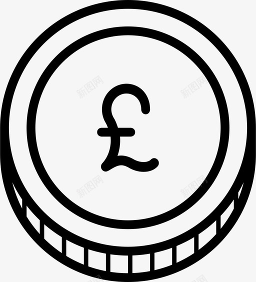 英镑硬币付款货币图标svg_新图网 https://ixintu.com 付款 现金 英镑硬币 货币 里拉 金融 零钱