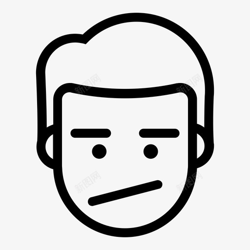 恼怒耳朵无表情图标svg_新图网 https://ixintu.com 喵 头 头发 恼怒 无表情 男人 男人的情绪 耳朵