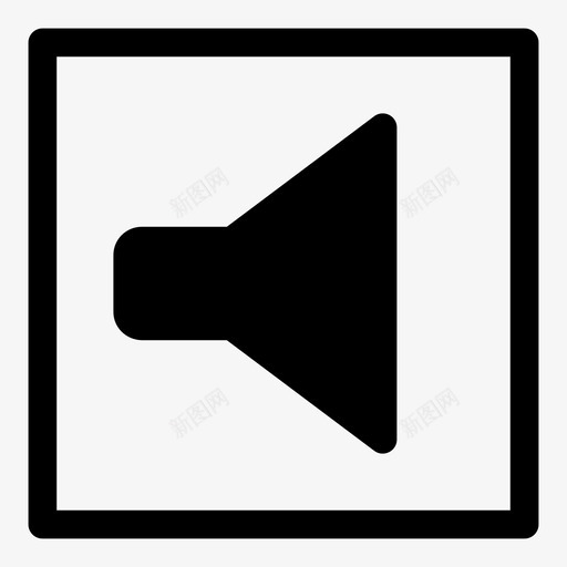 扬声器声音静音图标svg_新图网 https://ixintu.com 公告 听众 听觉 响亮 声音 扬声器 线形方形图标集 静音 音乐 音量 音频