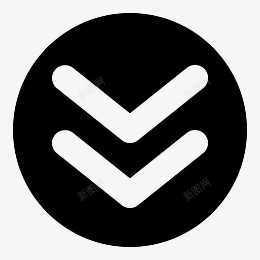 下开始补充图标svg_新图网 https://ixintu.com 下 下箭头 双V形 双箭头 宽 开始 形成 方向 生成 箭头 补充