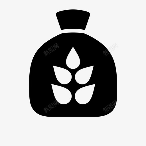 农场小麦袋面粉结图标svg_新图网 https://ixintu.com 农场小麦袋 农场用途 叶 粉 结 面粉