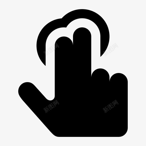 两个手指触摸单次点击图标svg_新图网 https://ixintu.com 两个手指 中 人 关节 单次点击 手 手势 触摸 食指