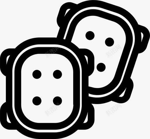 护膝缓冲器滑板装备图标svg_新图网 https://ixintu.com 屏障 护膝 服装 涂层 滑板装备 粘合 缓冲器 覆盖物 防护 防护装备
