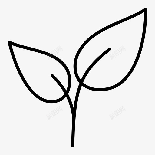 植物杂草树图标svg_新图网 https://ixintu.com 叶 性质 杂草 树 植物 芽 苗 草本