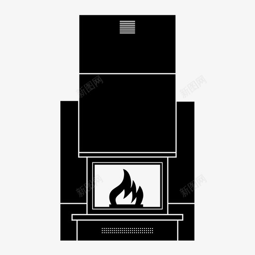 壁炉烟囱火图标svg_新图网 https://ixintu.com 地方 壁炉 火 炉边 烟囱