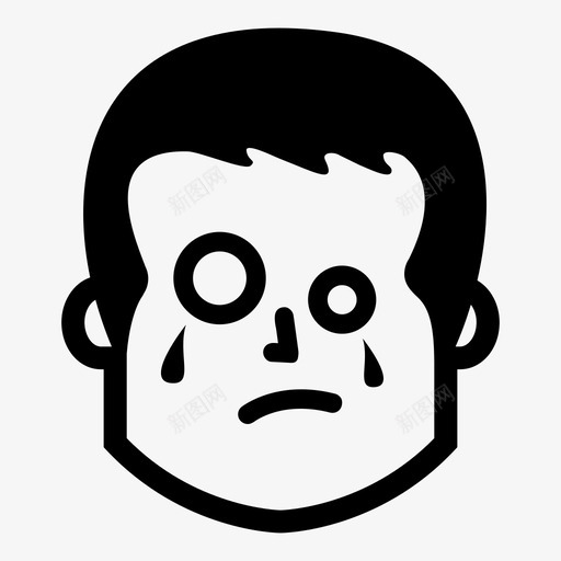 哭不开心眼泪图标svg_新图网 https://ixintu.com 不开心 哭 坏心情 悲伤 担心 眼泪 笑脸 脸 表情 表情符号约翰