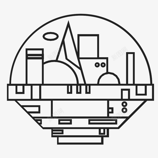 未来城市科技空间站图标svg_新图网 https://ixintu.com 亚特兰蒂斯 地球 城市穹顶 外太空 未来 未来城市 科技 穹顶 空间站
