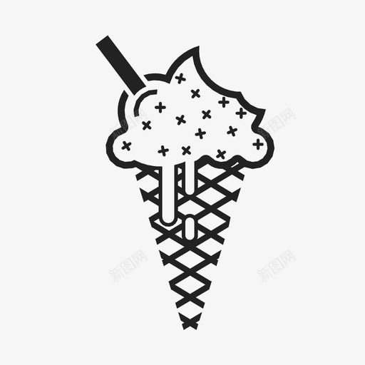 冰淇淋筒甜的夏天的图标svg_新图网 https://ixintu.com 举行 冰淇淋筒 冷的 味道 夏天的 甜点 甜的 要求的 风味 食物