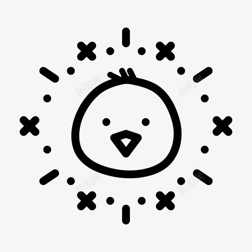 小鸡孵化绒毛图标svg_新图网 https://ixintu.com 可爱 复活节 孵化 宝贝 小鸡 庆祝 新生儿 绒毛