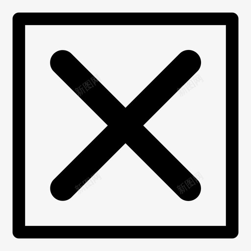 取消后退关闭图标svg_新图网 https://ixintu.com 交叉 关闭 删除 取消 后退 完成 带方框的图标集 返回 错误