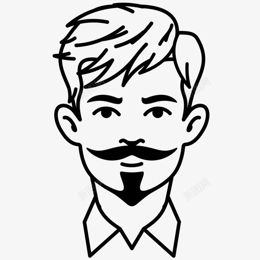 男人化身胡须图标svg_新图网 https://ixintu.com 人 化身 男人 眼睛 胡子 胡须 脸