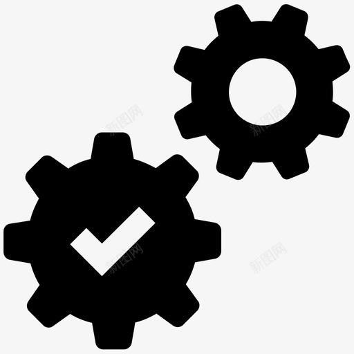 解决方案签名集成图标svg_新图网 https://ixintu.com 业务集成 减去 合规性 指示 检查 添加 签名 组件 解决方案 集成 齿轮