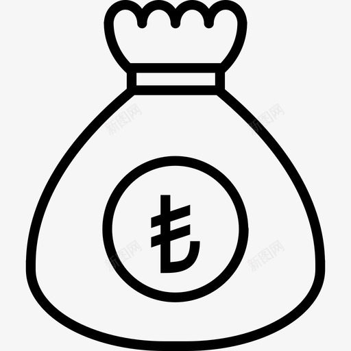 钱袋储蓄钱包图标svg_新图网 https://ixintu.com 储蓄 土耳其 存款 手提包 硬币 货币 货币里拉 里拉 钱包 钱袋 银行