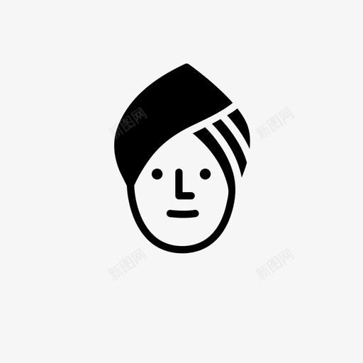 头巾穆斯林男人图标svg_新图网 https://ixintu.com 伊斯兰头饰 包裹 头发 头巾 封面 服装 男人 穆斯林 脸