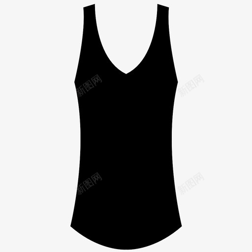 背心v领背心连衣裙图标svg_新图网 https://ixintu.com v领 夏季 服装 瑜伽 背心 背心连衣裙 衣服 衣领 袖子 运动