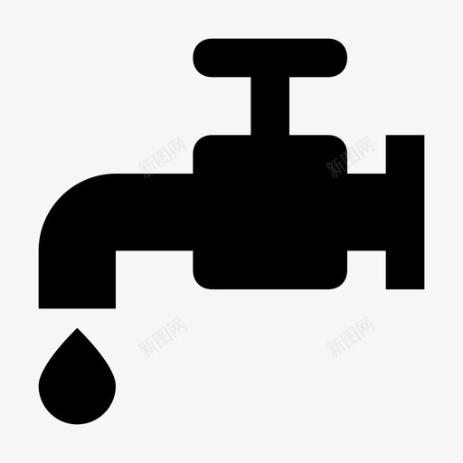 水龙头供水滴水图标svg_新图网 https://ixintu.com 供水 口渴 水槽 水系统 水龙头 液体 滴水 自然和生态材料设计图标