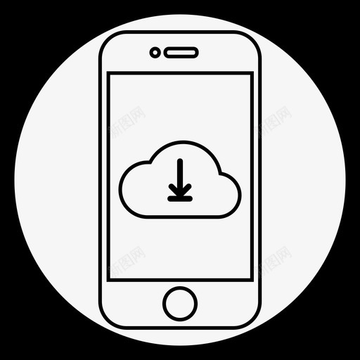 iphone云白色iphone云图标svg_新图网 https://ixintu.com iphone云 白色iphone云