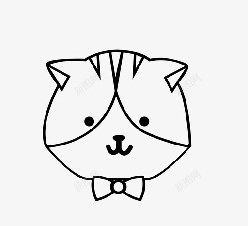 猫标志推迟图标svg_新图网 https://ixintu.com 下一个 动物 宠物 忽略 推迟 更多 有趣 标志 猫 领结