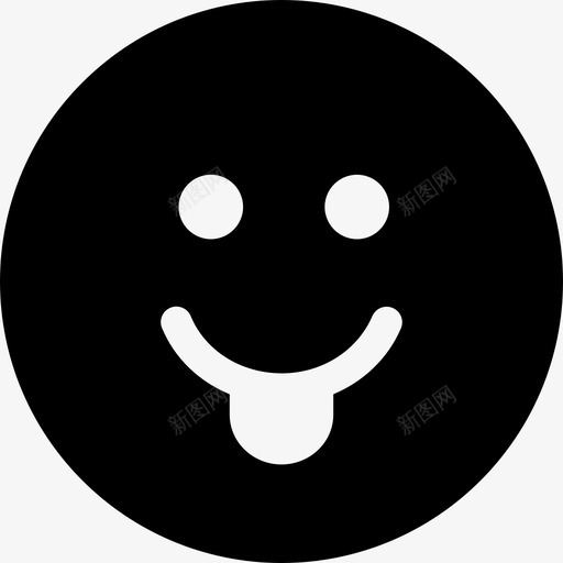 笑脸与舌头呈方形界面情绪充盈图标svg_新图网 https://ixintu.com 情绪充盈 界面 笑脸与舌头呈方形