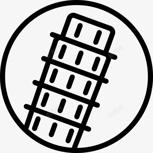 比萨塔象征纪念碑图标svg_新图网 https://ixintu.com 倾斜 古代 史密顿纪念碑轮廓 地标 坠落 建筑 意大利 比萨塔 纪念碑 象征