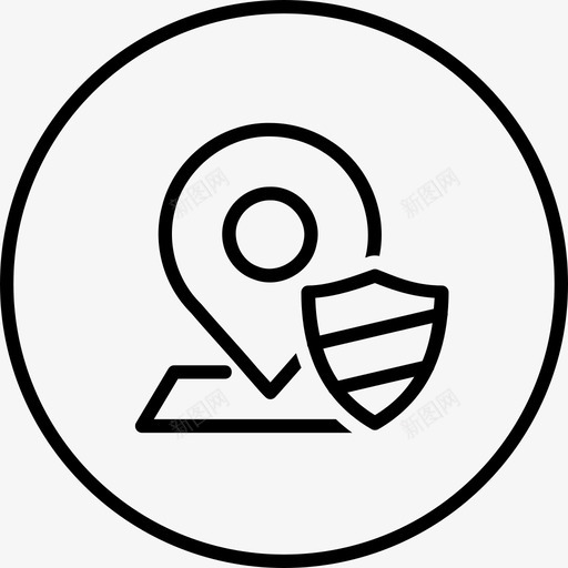 地图安全地点图标svg_新图网 https://ixintu.com 位置 位置和引脚圆线 图形 图片 图纸 地图 地点 安全 屏蔽 引脚 设计 轮廓