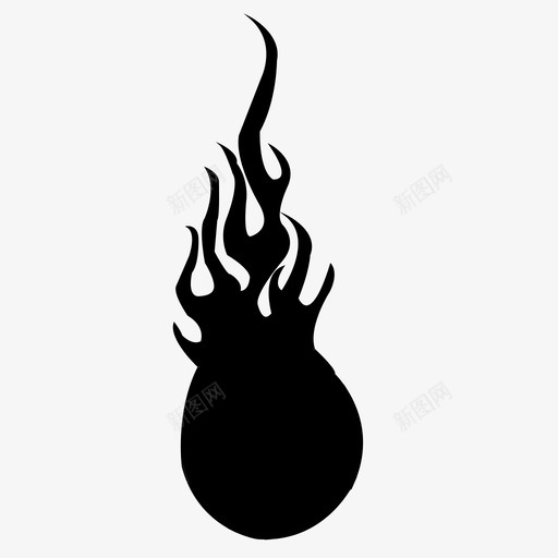 火球光热图标svg_新图网 https://ixintu.com 光 吉他 巴斯克球 星体 火焰 火球 热 燃烧 龙