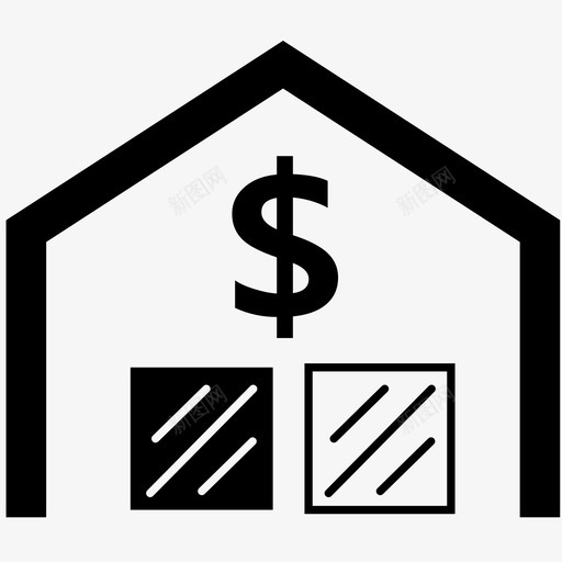 仓库物资房屋图标svg_新图网 https://ixintu.com 仓库 商业 建筑 房屋 物资 美元