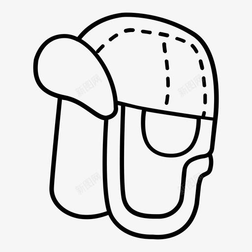 飞行员帽帽子轮廓图标svg_新图网 https://ixintu.com 帽子轮廓 飞行员帽
