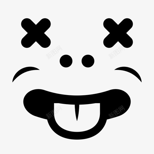吐舌头卡通困惑图标svg_新图网 https://ixintu.com 到处玩 卡通 吐舌头 困惑 怪诞 搞笑 突出 脸 表情 面部表情