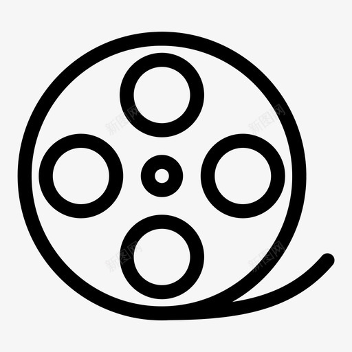 电影卷音频有线图标svg_新图网 https://ixintu.com 有线 流行图标设置线 电影 电影卷 真实 视觉 重播 音频