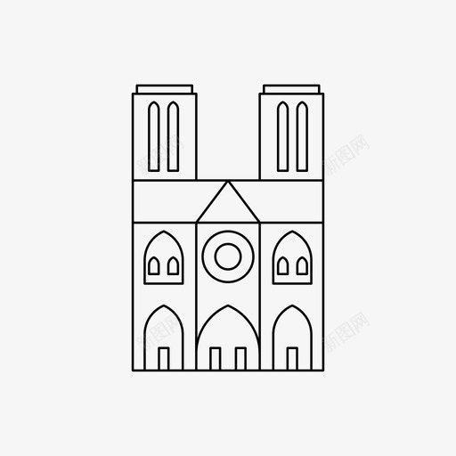 巴黎圣母院不地标图标svg_新图网 https://ixintu.com 不 出售 地标 大胆 巴黎圣母院 巴黎地标 建筑 控股 法国 驼背 黄金