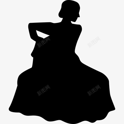 弗拉门戈女舞者剪影弗拉门戈舞扁平图标svg_新图网 https://ixintu.com 弗拉门戈女舞者剪影 弗拉门戈舞 扁平