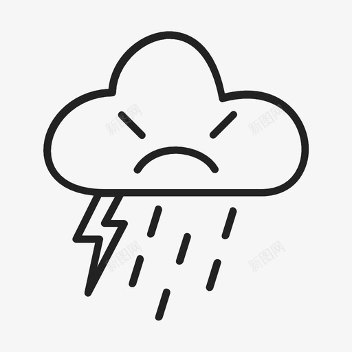 雷雨征兆阵雨图标svg_新图网 https://ixintu.com 前进 加上 大雨 天气 征兆 忽略 指示 阵雨 雨 雷雨