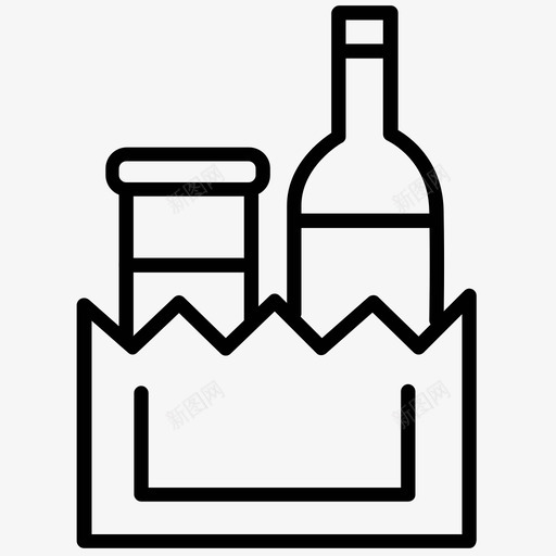 葡萄酒购物包装图标svg_新图网 https://ixintu.com 乙醇 包装 葡萄 葡萄酒 购物 购物线路图标 购物袋 酒精 饮料