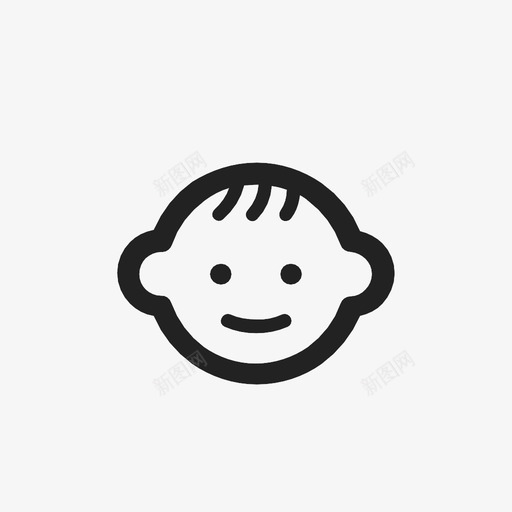 男孩青少年儿子图标svg_新图网 https://ixintu.com 儿子 孩子 新生儿 没有头发 男孩 青少年