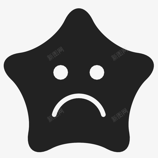 悲伤不高兴不满意图标svg_新图网 https://ixintu.com 不满意 不舒服 不高兴 悲伤 情绪 星星 笑脸 表情符号