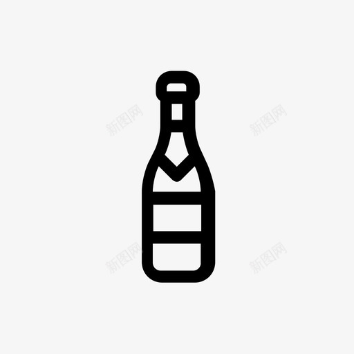 香槟瓶子圣诞节图标svg_新图网 https://ixintu.com 圣诞节 寒假 新年 派对 瓶子 陶罐 饮料 香槟