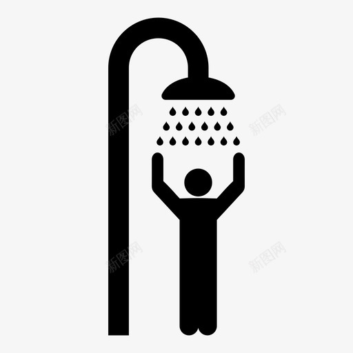 男用淋浴淋浴人图标svg_新图网 https://ixintu.com 人 卫生 洗澡 淋浴 清洁 用水 男用消毒 男用淋浴