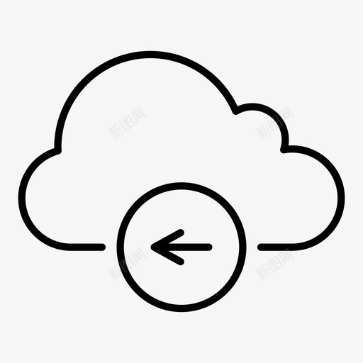 移动云返回录制图标svg_新图网 https://ixintu.com 云服务器托管图标集 后退 录制 托管 硬件 移动云 箭头 网络工作 计算机工作 软件 返回