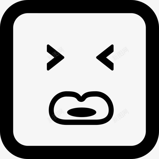表情符号方形脸闭着眼睛和大嘴唇界面图标svg_新图网 https://ixintu.com 情绪方形 界面 表情符号方形脸 闭着眼睛和大嘴唇