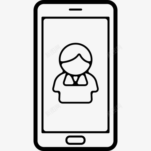 手机屏幕界面手机套上的用户或联系人符号图标svg_新图网 https://ixintu.com 手机套上的用户或联系人符号 手机屏幕 界面