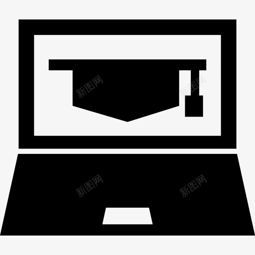屏幕上带毕业帽的计算机学术2图标svg_新图网 https://ixintu.com 学术2 屏幕上带毕业帽的计算机